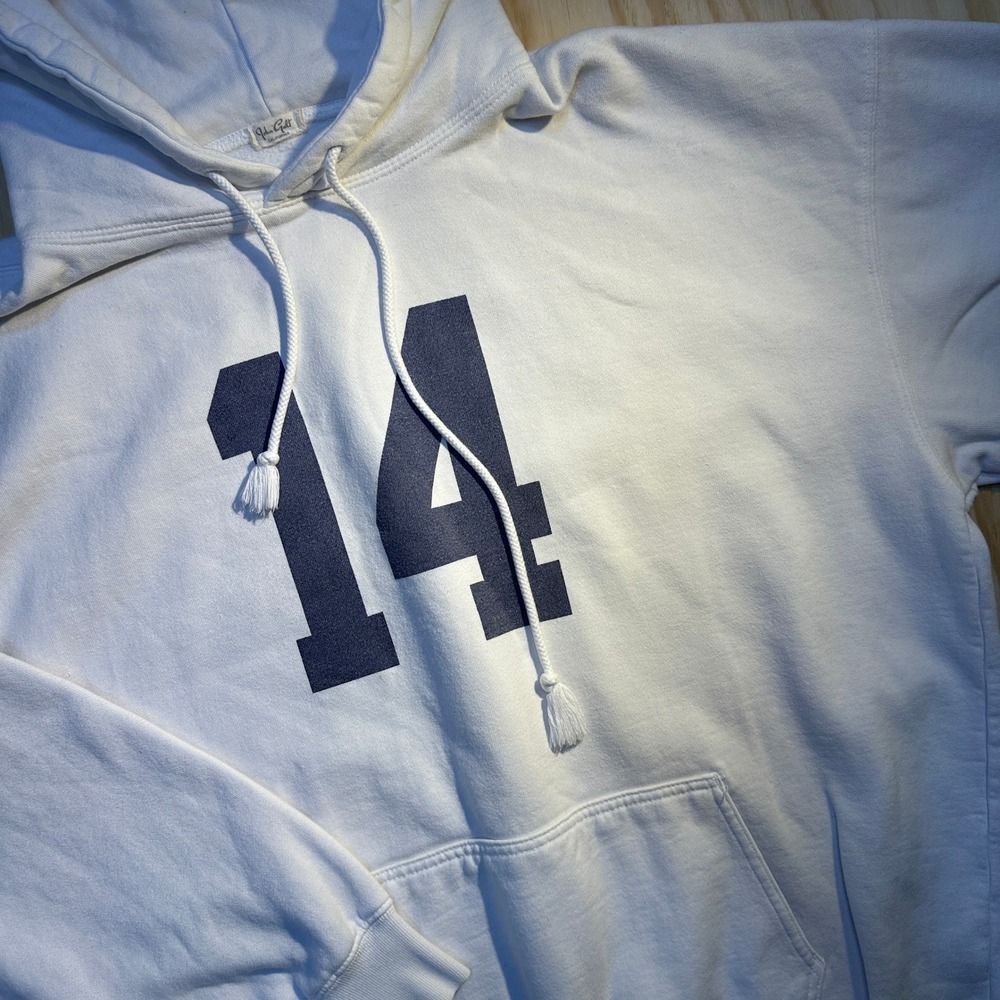 John Galt Brandy Melville White 14 Graphic Oversized Hoodie Sweatshirt OS
